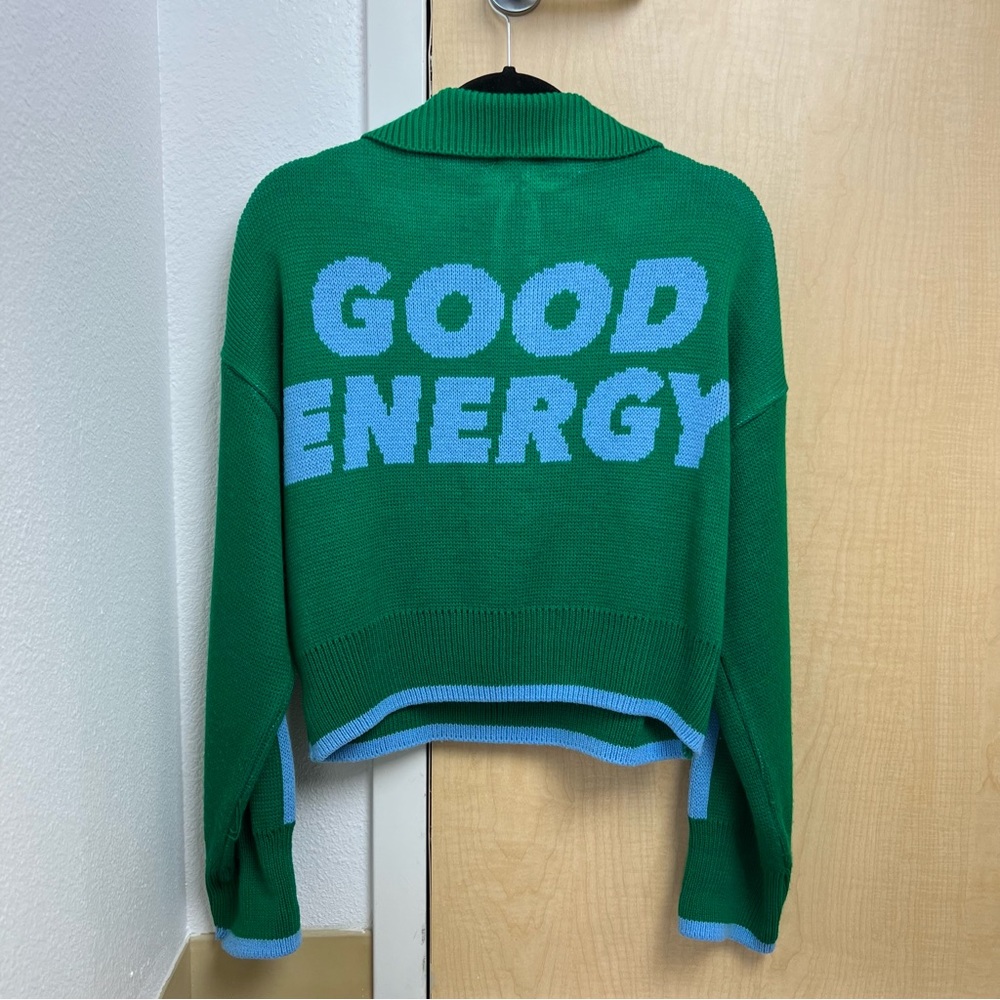 TOPSHOP Knitted Good Energy Half Zip Collared Sweater XS